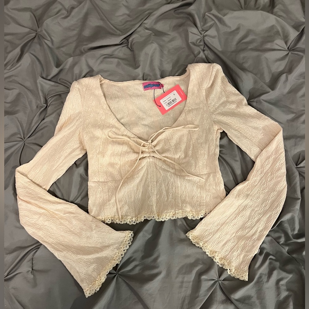 BNWT edikted lacey long sleeve knit top